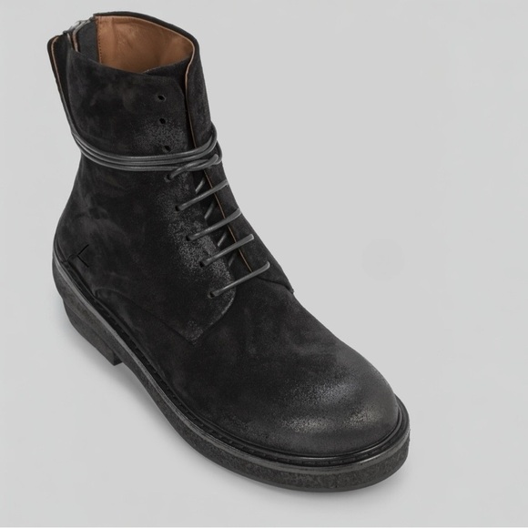 MARSELL PARRUCCA NABUCK SUEDE LEATHER ZIPPED COMBAT BOOTS BOOTIES BLACK SIZE 6 - Picture 9 of 14